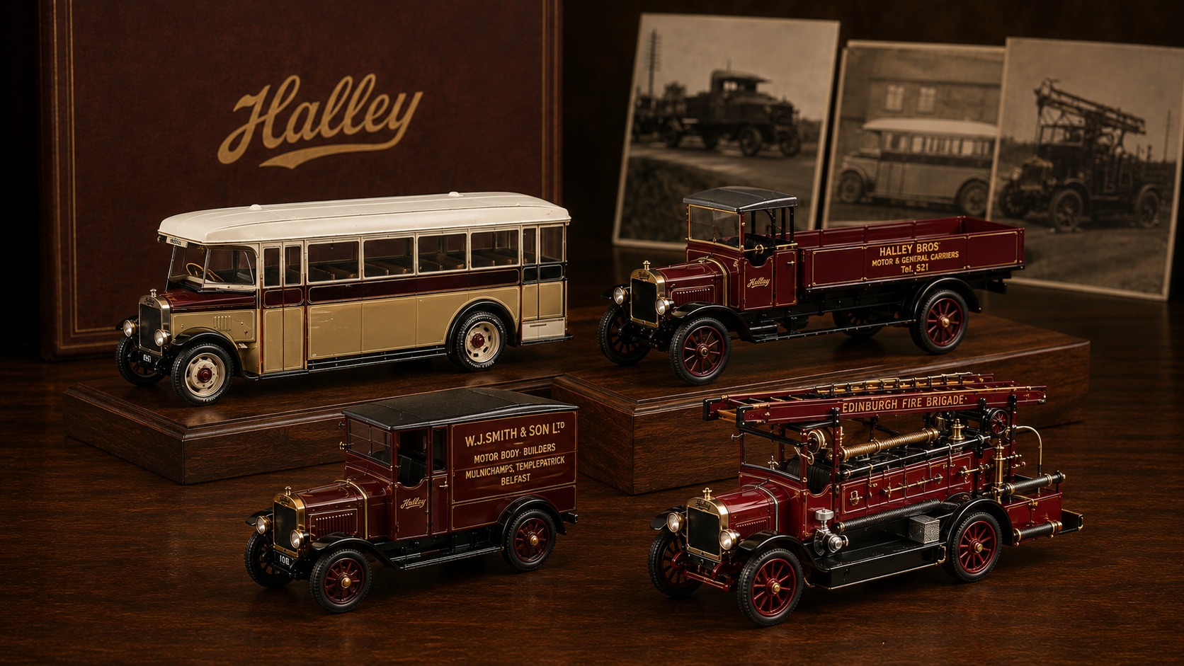 Premium Halley die-cast collection based on historic Halley vehicle forms