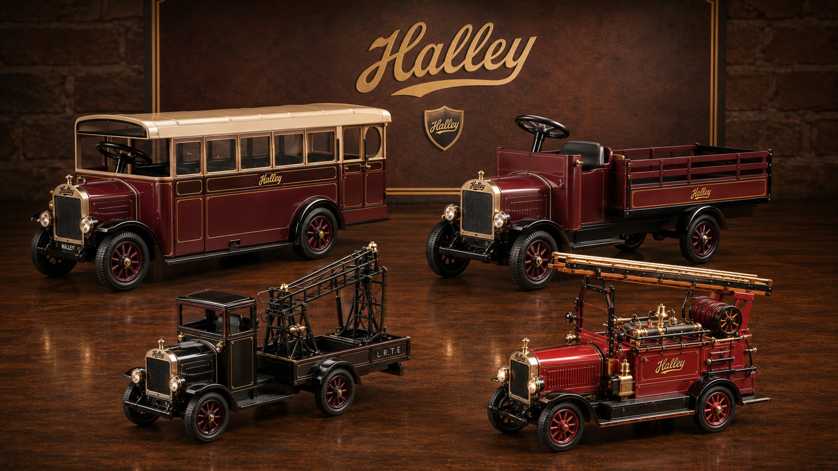 Halley ride-on and interactive toy vehicles based on historic Halley designs